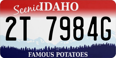 ID license plate 2T7984G
