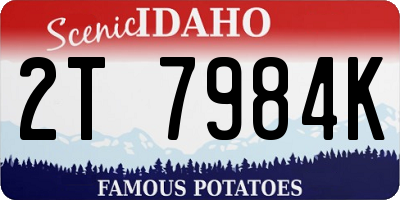 ID license plate 2T7984K