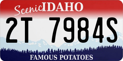 ID license plate 2T7984S