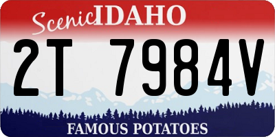 ID license plate 2T7984V