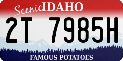 ID license plate 2T7985H