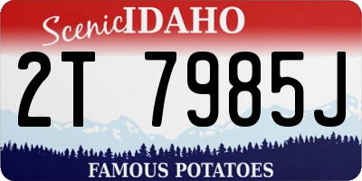 ID license plate 2T7985J
