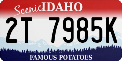 ID license plate 2T7985K