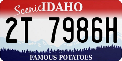 ID license plate 2T7986H