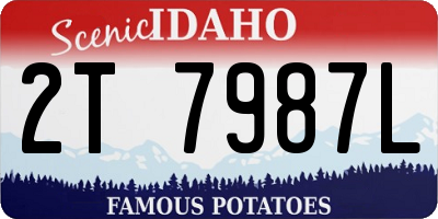 ID license plate 2T7987L