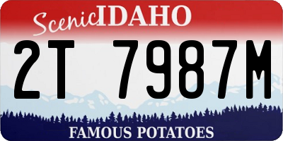 ID license plate 2T7987M