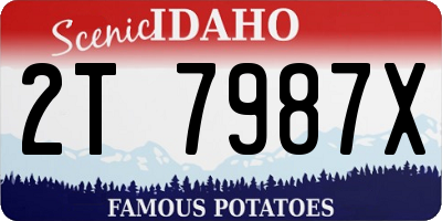 ID license plate 2T7987X