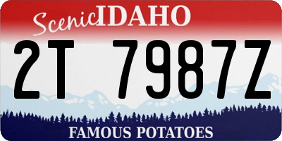 ID license plate 2T7987Z