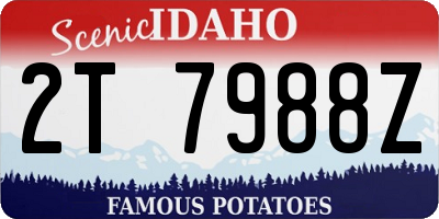 ID license plate 2T7988Z