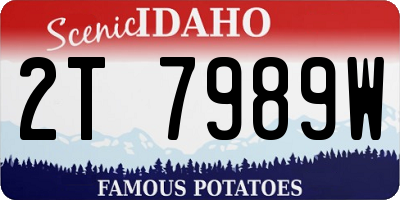 ID license plate 2T7989W