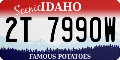 ID license plate 2T7990W
