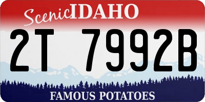 ID license plate 2T7992B