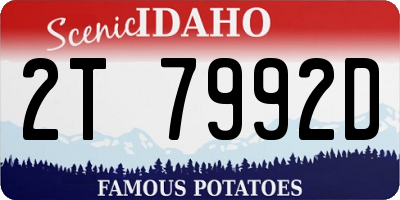 ID license plate 2T7992D