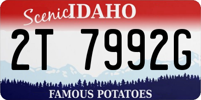 ID license plate 2T7992G
