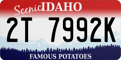 ID license plate 2T7992K