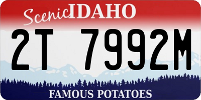 ID license plate 2T7992M