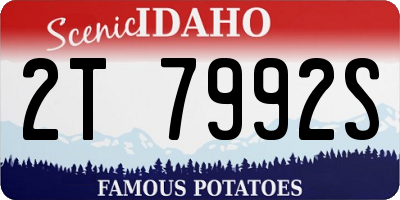 ID license plate 2T7992S