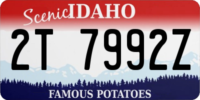 ID license plate 2T7992Z