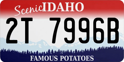ID license plate 2T7996B