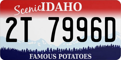 ID license plate 2T7996D
