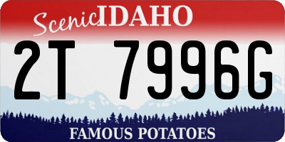 ID license plate 2T7996G