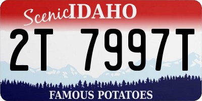 ID license plate 2T7997T