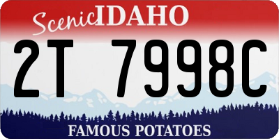 ID license plate 2T7998C