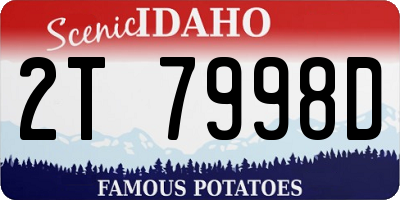 ID license plate 2T7998D