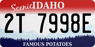 ID license plate 2T7998E