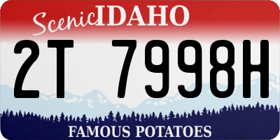 ID license plate 2T7998H