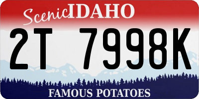 ID license plate 2T7998K