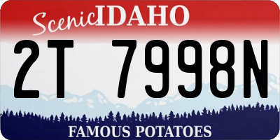 ID license plate 2T7998N