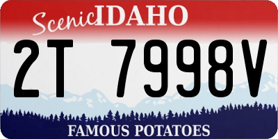 ID license plate 2T7998V