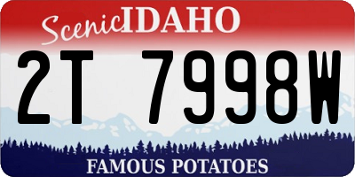 ID license plate 2T7998W