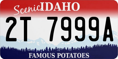 ID license plate 2T7999A
