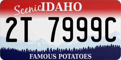 ID license plate 2T7999C