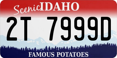 ID license plate 2T7999D