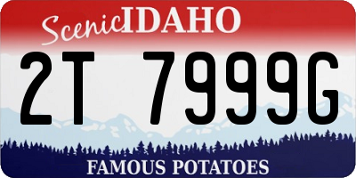 ID license plate 2T7999G