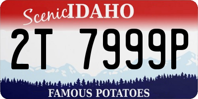 ID license plate 2T7999P