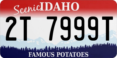 ID license plate 2T7999T