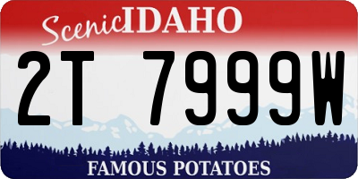ID license plate 2T7999W
