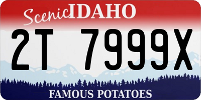 ID license plate 2T7999X