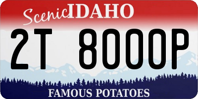 ID license plate 2T8000P