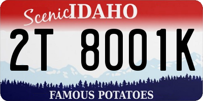 ID license plate 2T8001K