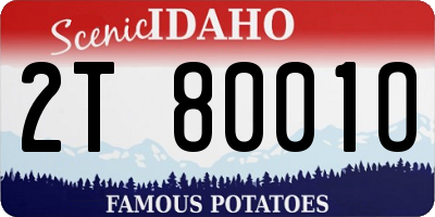 ID license plate 2T8001O