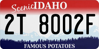 ID license plate 2T8002F