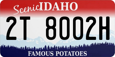 ID license plate 2T8002H