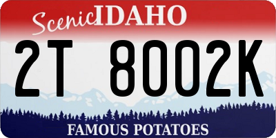 ID license plate 2T8002K