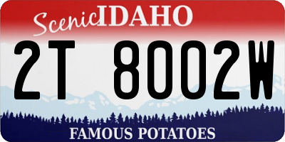 ID license plate 2T8002W