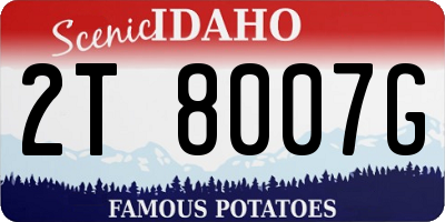 ID license plate 2T8007G